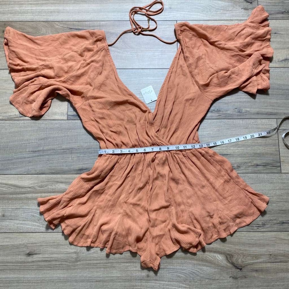 Free People Womens Nerea Open Back 100% Viscose Romper‎ Size Small Bronze - Picture 3 of 16